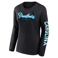 Women's Fanatics Black/White Carolina Panthers Two-Pack Combo Cheerleader T-Shirt Set