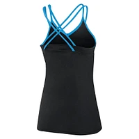 Women's Fanatics Black Carolina Panthers Go For It Strappy Crossback Tank Top