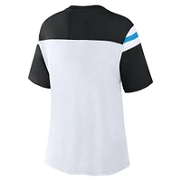 Haut court tendance blanc/noir pour femmes Fanatics Carolina Panthers Cheer Chant