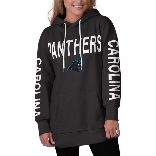 G-III 4Her pour femmes par Carl Banks Black Carolina Panthers Extra Inning - Chandail à capuchon