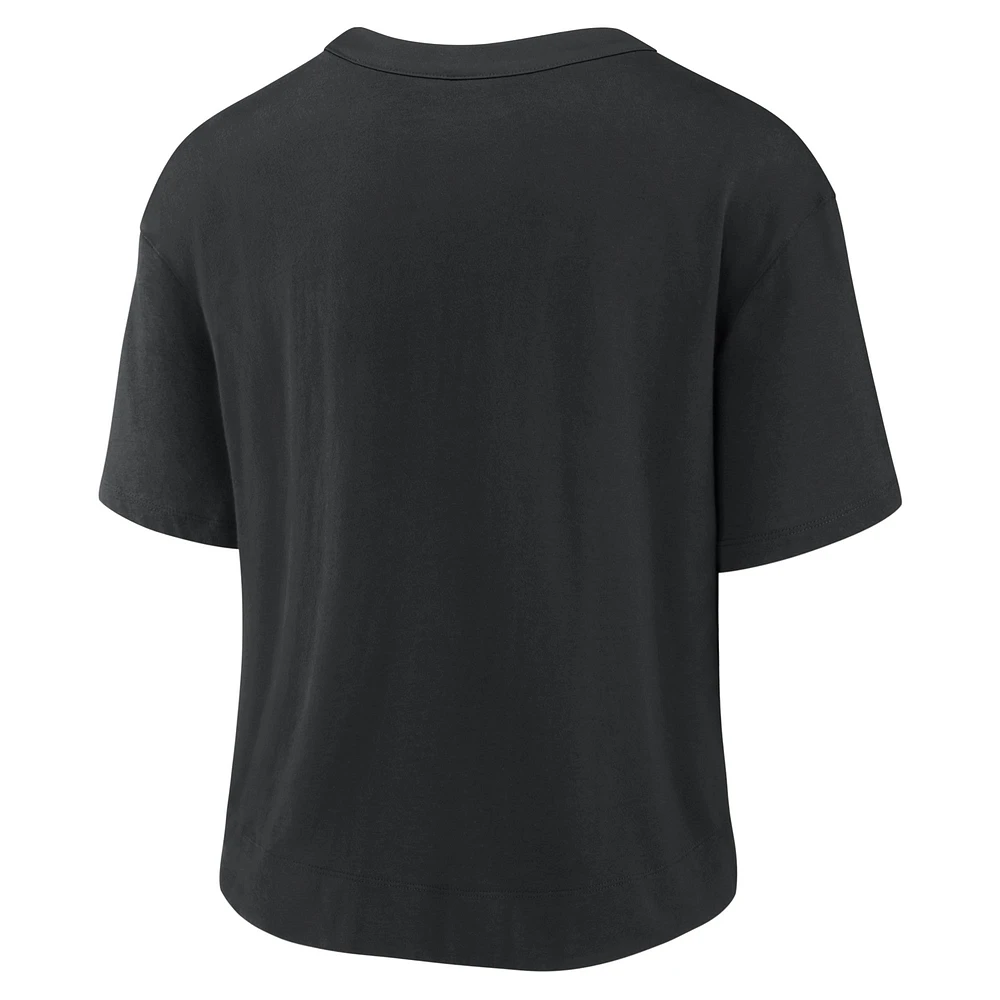 Women's Nike Black/White Carolina Panthers High Hip Fashion T-Shirt