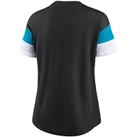Women's Nike Black Carolina Panthers Team Logo Fashion Performance Tri-Blend V-Neck T-Shirt