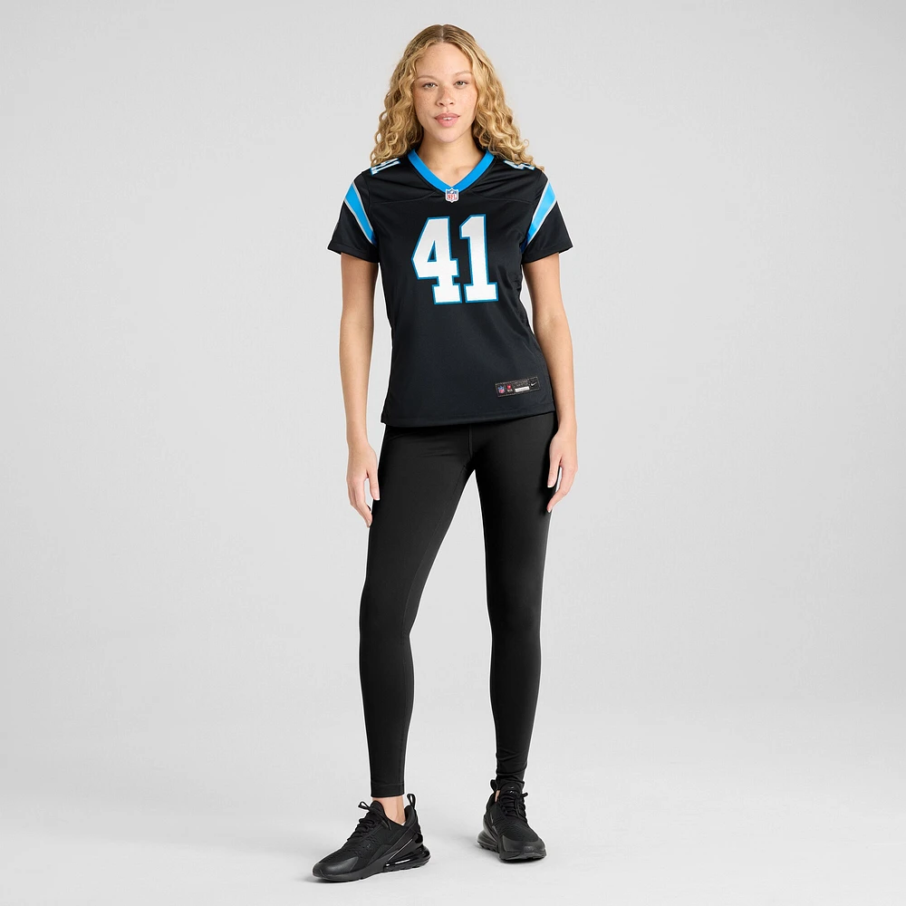 Maillot de match l'équipe Nike Claudin Cherelus des Panthers la Caroline noirs pour femmes