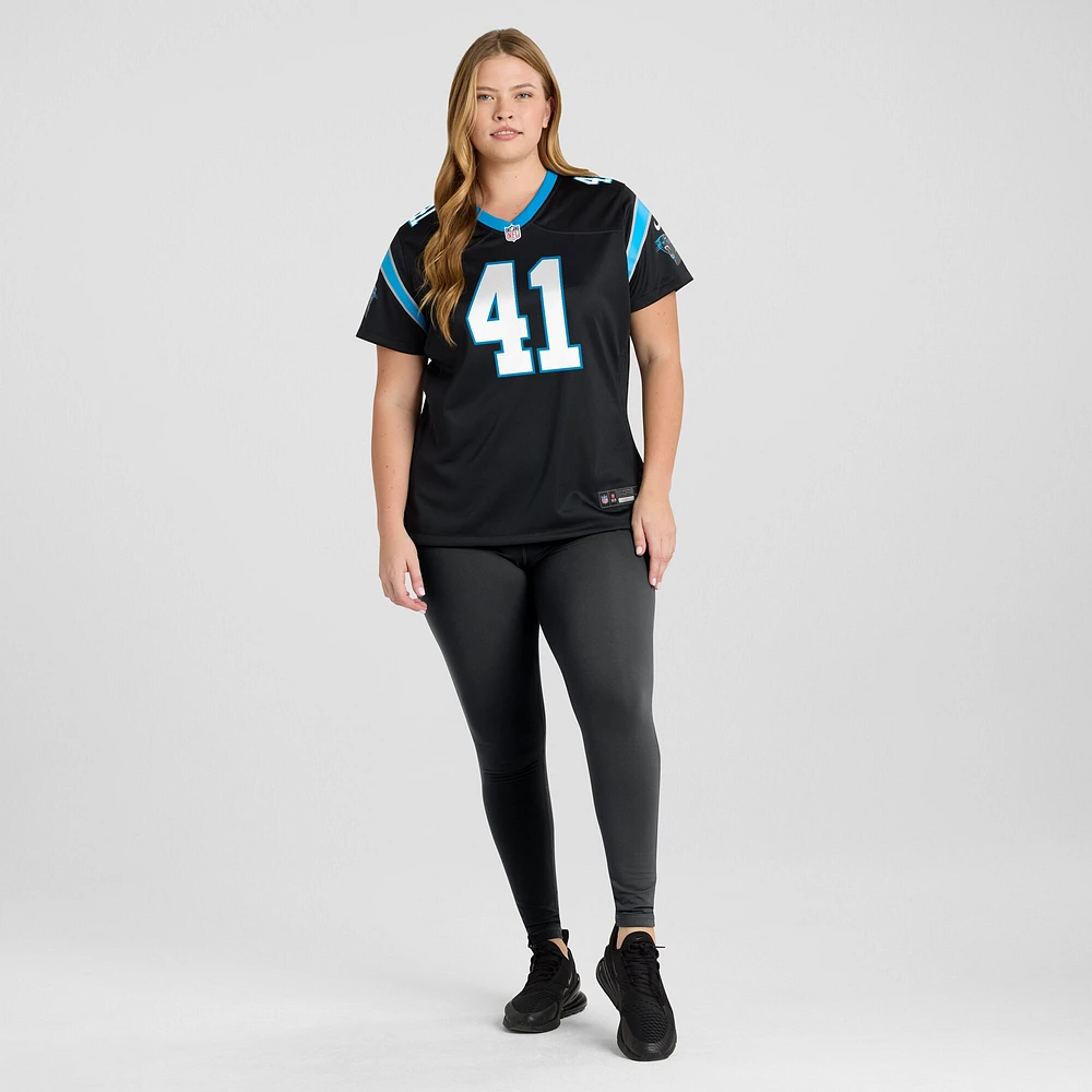 Maillot de match l'équipe Nike Claudin Cherelus des Panthers la Caroline noirs pour femmes