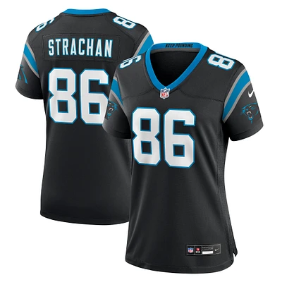 Maillot de match Nike Mike Strachan des Panthers la Caroline noir pour femme