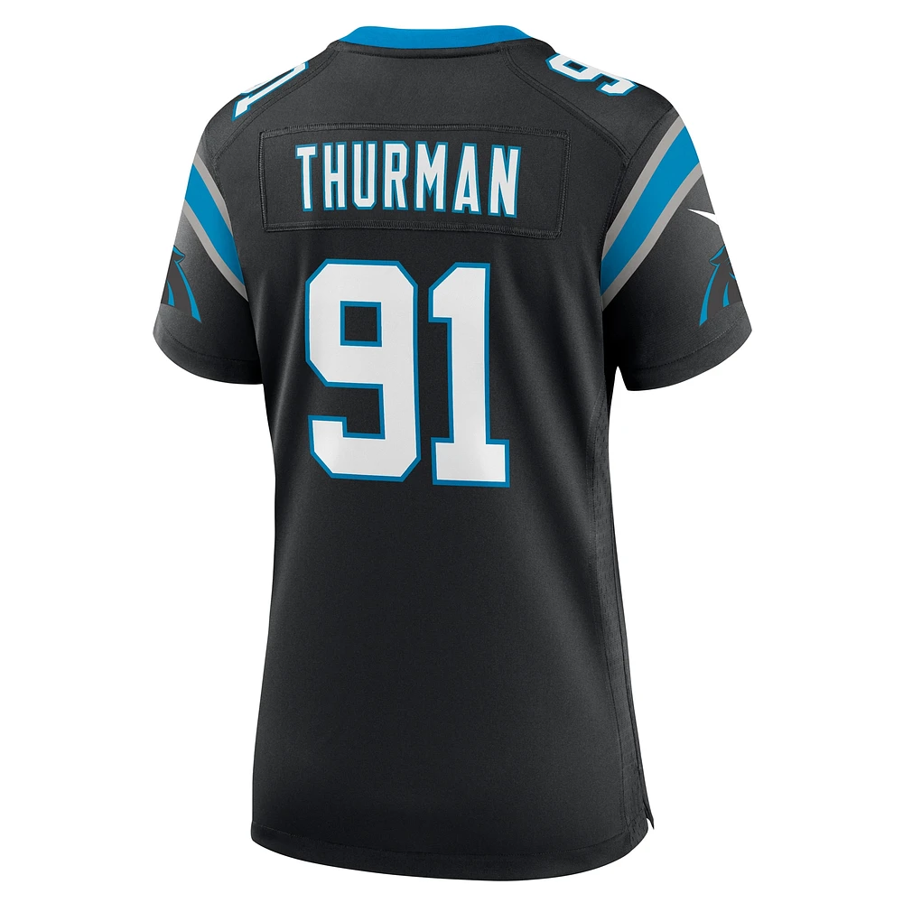 Women's Nike Nick Thurman  Black Carolina Panthers Team Game Jersey