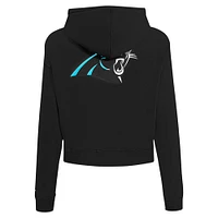 Women's Pro Standard Black Carolina Panthers Split Logo Full-Zip Hoodie