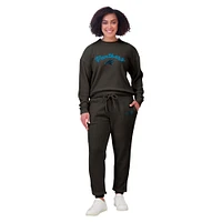 Women's WEAR by Erin Andrews  Cream Carolina Panthers Plus Knitted Tri-Blend Long Sleeve T-Shirt & Pants Lounge Set
