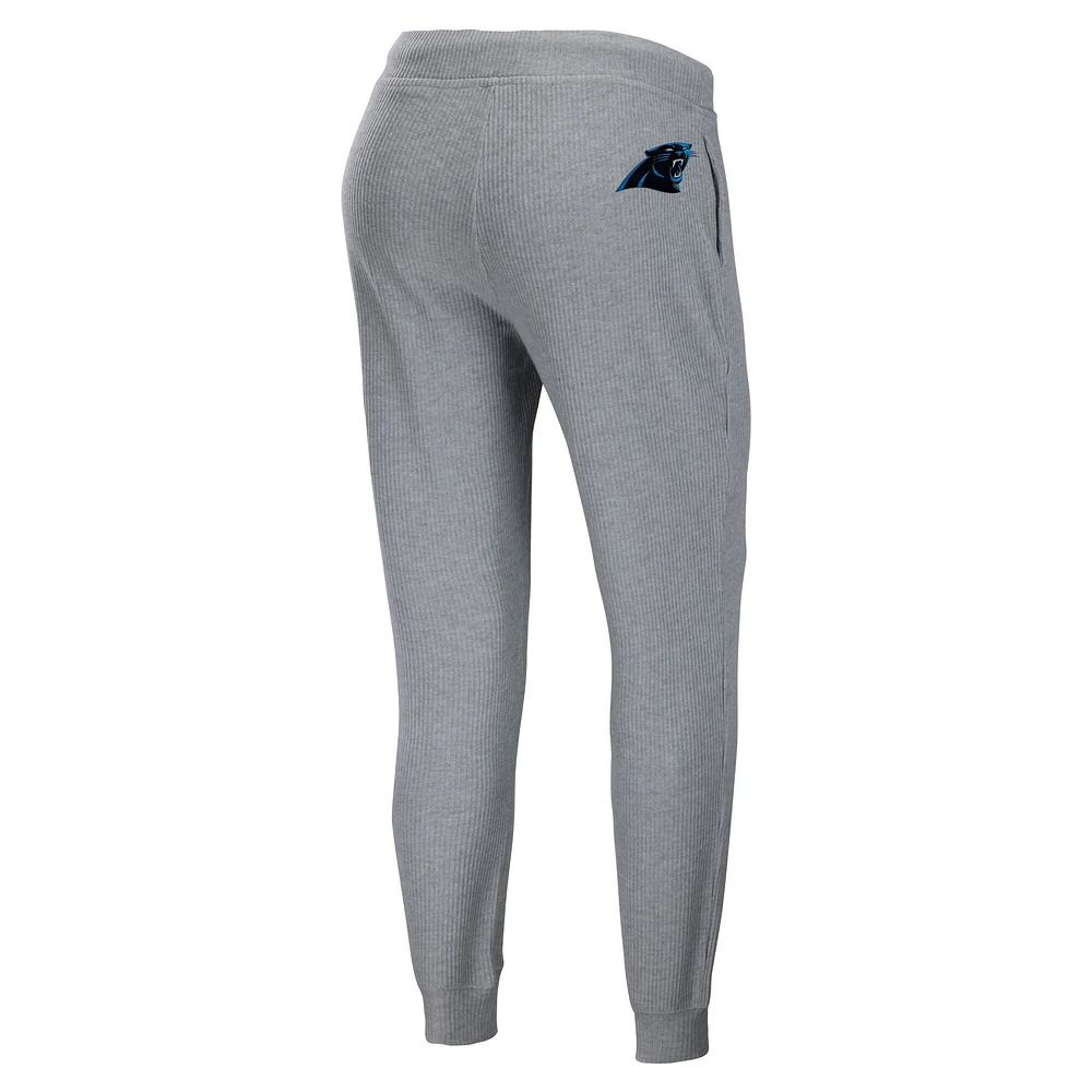 Women's WEAR by Erin Andrews Heathered Grey Carolina Panthers Pullover Hoodie & Pants Lounge Set