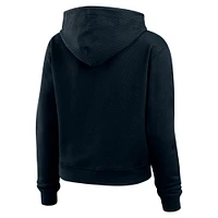 Women's WEAR by Erin Andrews  Navy Carolina Panthers Waffle Hoodie Pullover Top
