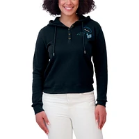 Women's WEAR by Erin Andrews  Navy Carolina Panthers Waffle Hoodie Pullover Top