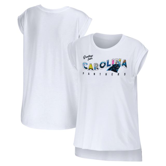 WEAR pour femmes par Erin Andrews White Carolina Panthers Salutations de Muscle T-shirt