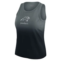 Women's WEAR by Erin Andrews x Gracie Hunt Black Carolina Panthers Ombre Tank Top