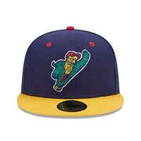 Men's New Era Navy/Yellow Cedar Rapids Kernels Marvel x Minor League 59FIFTY Fitted Hat