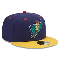 Men's New Era Navy/Yellow Cedar Rapids Kernels Marvel x Minor League 59FIFTY Fitted Hat