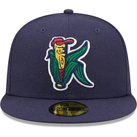 Men's New Era Navy Cedar Rapids Kernels Authentic Collection Team Home 59FIFTY Fitted Hat
