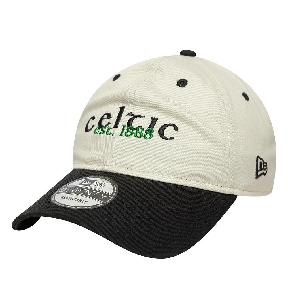 Men's New Era Light Beige/Black Celtic Contract 9TWENTY Adjustable Hat