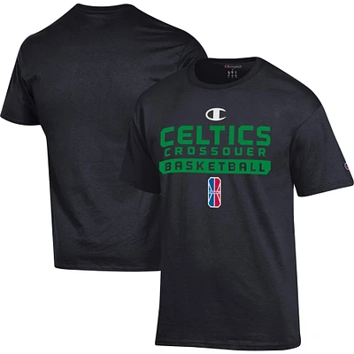T-shirt unisexe Champion Black Celtics Crossover Gaming On-Court 2K League Authentic Practice