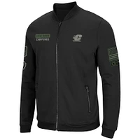 Men's Colosseum Black Cent. Michigan Chippewas OHT Military Appreciation High-Speed Bomber Full-Zip Jacket