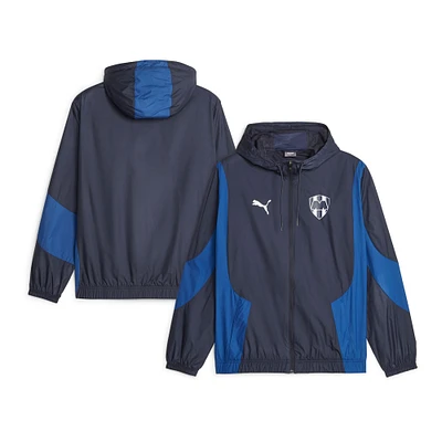 Veste à capuche entièrement zippée pour homme Puma CF Monterrey 2023/24 avant-match Anthem - Bleu marine