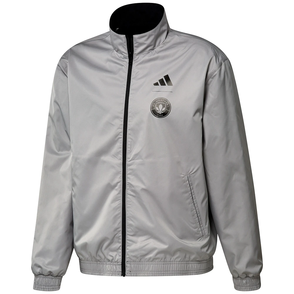 Men's adidas Black/Gray CF Montreal 2023 On-Field Anthem Full-Zip Reversible Team Jacket