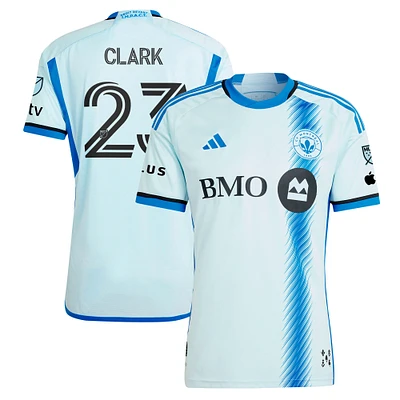 Maillot de joueur authentique original Montréal 2024 adidas Caden Clark bleu clair CF pour homme