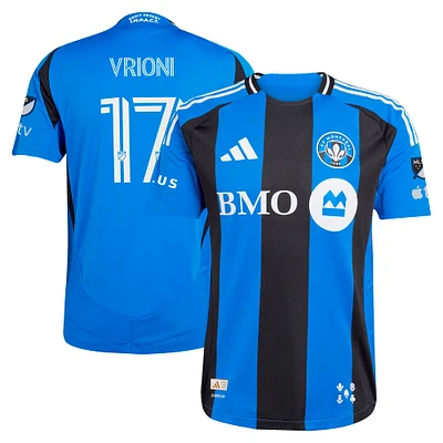 Maillot de joueur authentique original Montréal 2025 adidas Giacomo Vrioni bleu CF pour homme