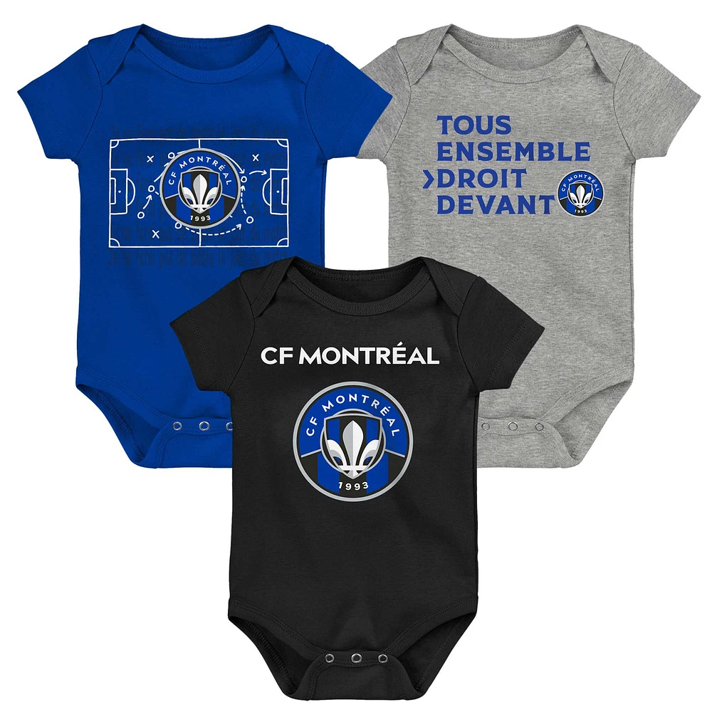 Newborn & Infant CF Montreal Team Logo Three-Pack Bodysuit Set