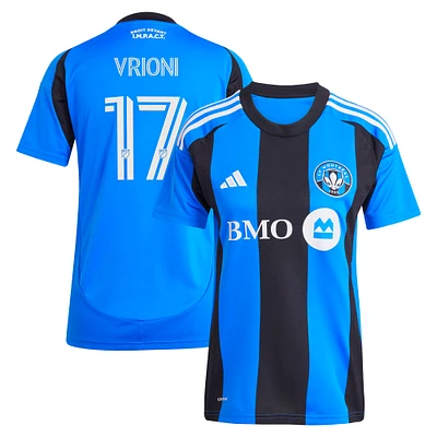 Maillot réplique original de joueur Montréal 2025 adidas Giacomo Vrioni bleu CF pour femme