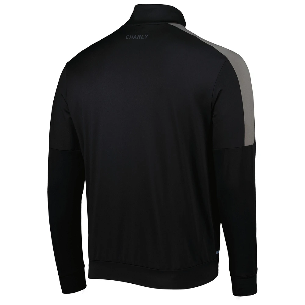 Men's Charly Black/Gray C.F. Pachuca Light DRY FACTOR Mock Neck Full-Zip Jacket