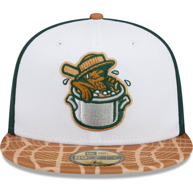 Casquette ajustée 59FIFTY Charleston RiverDogs Theme Night New Era pour homme, blanc/havane