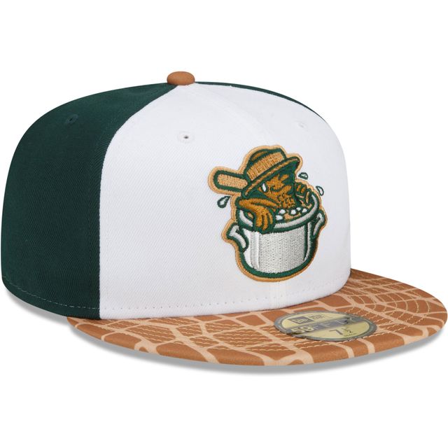 Casquette ajustée 59FIFTY Charleston RiverDogs Theme Night New Era pour homme, blanc/havane