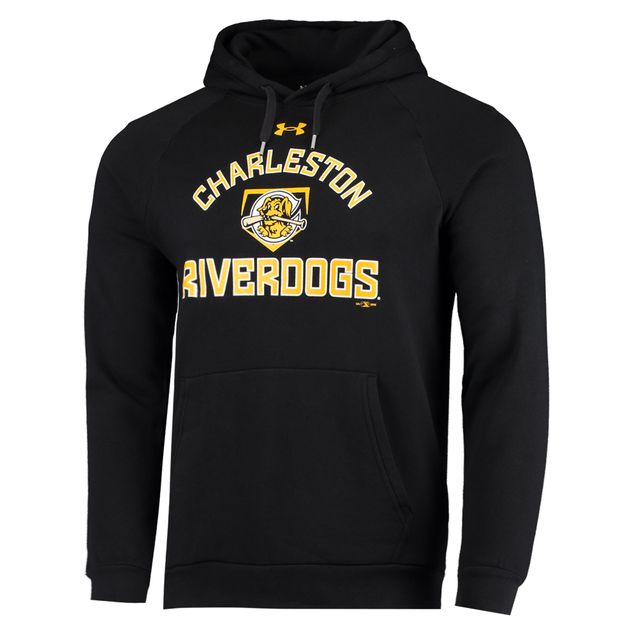 Under Armour Charleston RiverDogs Pull à capuche en molleton raglan toute la journée pour homme Noir