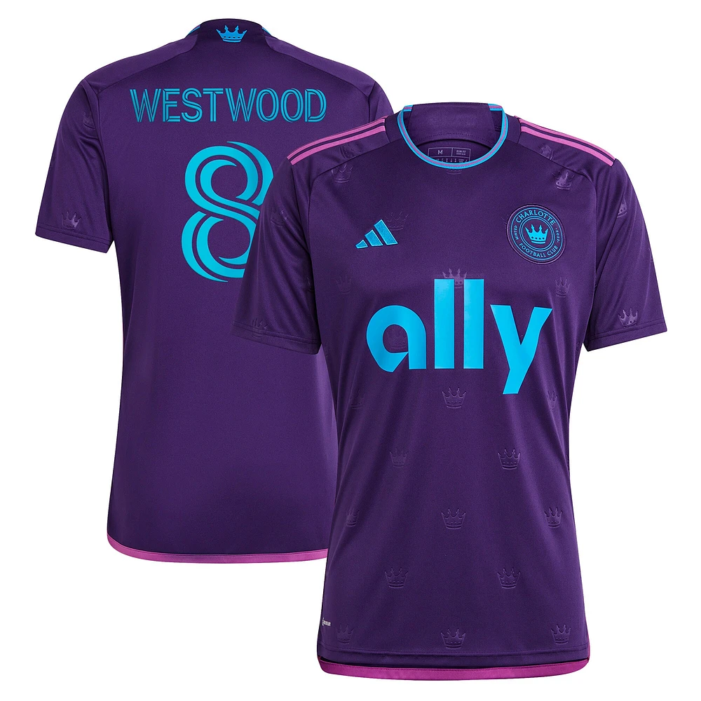 Réplique du kit de joyaux la couronne adidas Ashley Westwood Charlotte FC 2023 pour homme