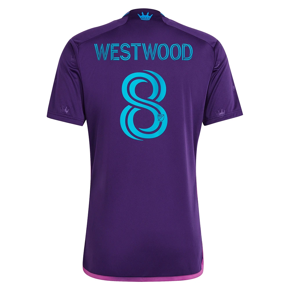 Réplique du kit de joyaux la couronne adidas Ashley Westwood Charlotte FC 2023 pour homme