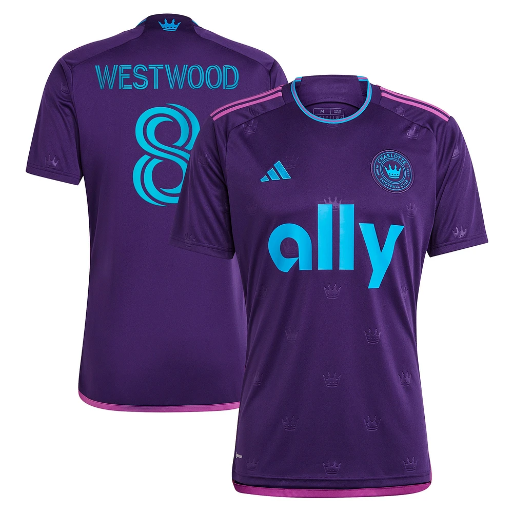 Réplique du kit de joyaux la couronne adidas Ashley Westwood Charlotte FC 2023 pour homme