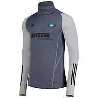 Men's adidas Gray Charlotte FC Warm Raglan COLD.RDY Top