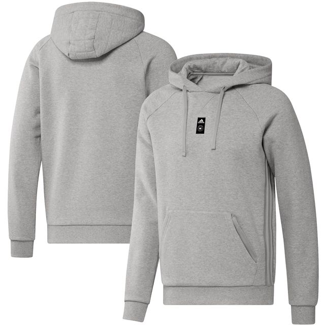 Sweat à capuche raglan de voyage adidas Charlotte FC Travel pour homme, gris chiné