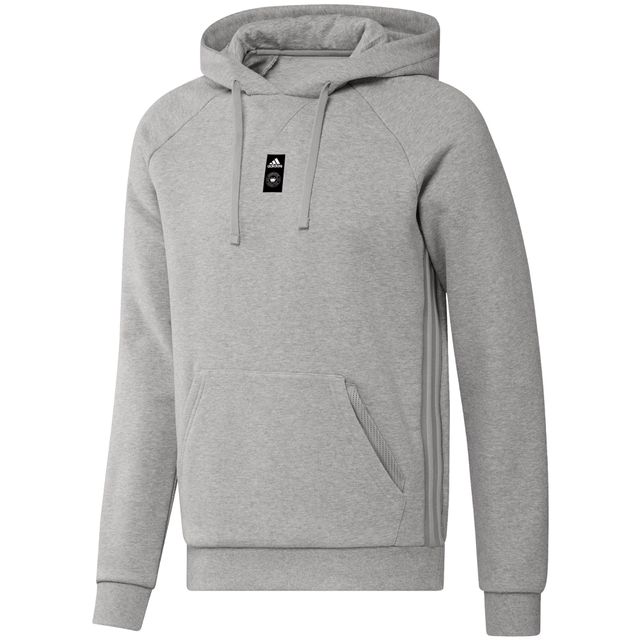 Sweat à capuche raglan de voyage adidas Charlotte FC Travel pour homme, gris chiné