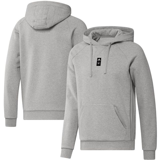 Sweat à capuche raglan de voyage adidas Charlotte FC Travel pour homme, gris chiné