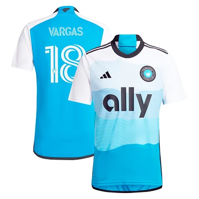 maillot de joueur adidas Kerwin Vargas Charlotte FC 2024 The Carolina pour homme : explorez la réplique du