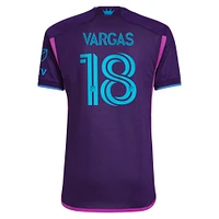 Maillot de joueur authentique Kerwin Vargas violet Charlotte FC 2023 Crown Jewel Kit pour homme