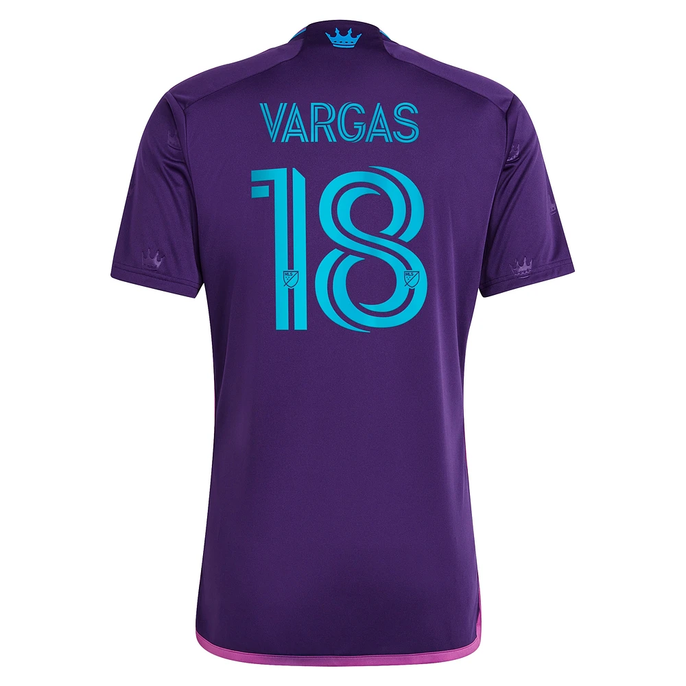 Men's adidas Kerwin Vargas Purple Charlotte FC 2023 Crown Jewel Kit Replica Player Jersey