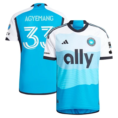 maillot de joueur authentique adidas Patrick Agyemang Blue Charlotte FC 2024 The Carolina Kit pour homme : découvrez le