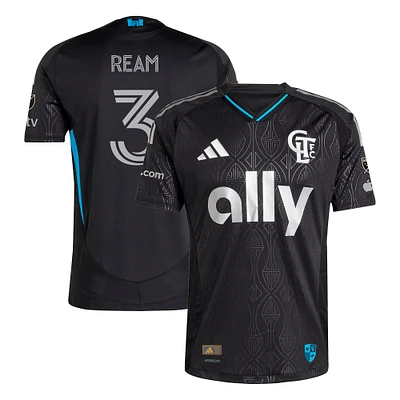 Maillot de joueur authentique Charlotte FC 2025 Fortress Kit noir adidas Tim Ream pour homme