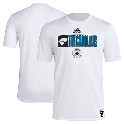Men's adidas White Charlotte FC 2024 Jersey Hook AEROREADY T-Shirt