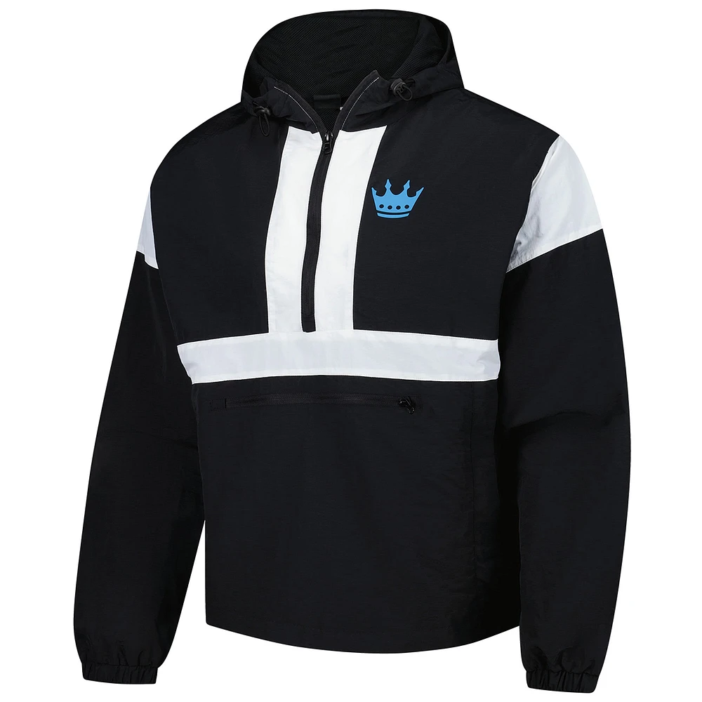 Men's Black Charlotte FC '90s Premium Anorak Half-Zip Hoodie Jacket