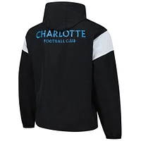 Men's Black Charlotte FC '90s Premium Anorak Half-Zip Hoodie Jacket