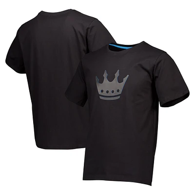 T-shirt décontracté épais à plusieurs couches avec logo principal du Charlotte FC pour homme, noir