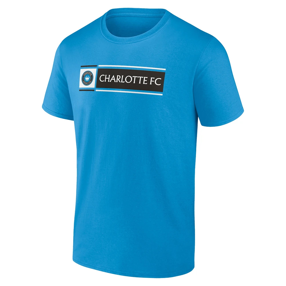 Men's Fanatics Blue Charlotte FC Block T-Shirt